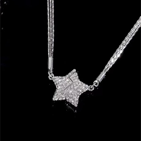 Star Rhinestone Stainless Steel Necklace