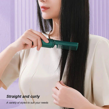 Wireless Hair Styling Tool Fast-Heating Straightener Curler Comb