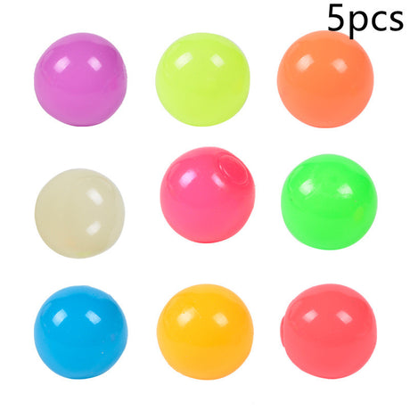 Glow-in-the-Dark Sticky Wall Ball - Fun Party Game & Squeeze Toy